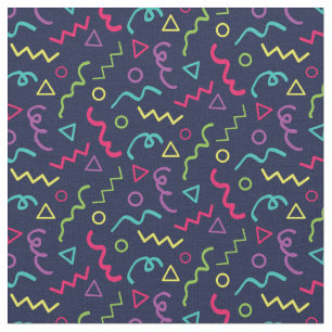 80s 90s retro party neon Memphis pattern Fabric
