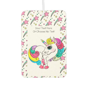 80s 90s Retro Rainbow Stars White Unicorn Air Freshener