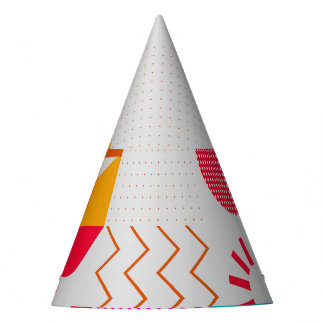 80s-90s Trendy Geometric Background Party Hat