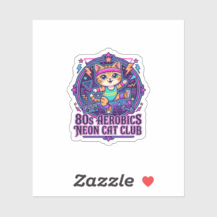 80s Aerobics Neon Cat Funny Cat Lover Design - 80s