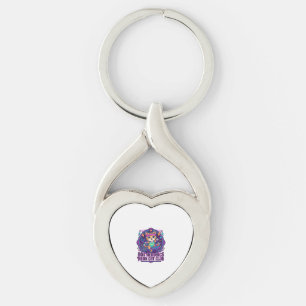 80s Aerobics Neon Cat Funny Cat Lover Design - 80s Keychain