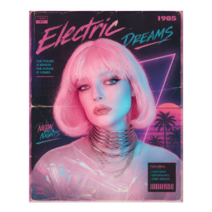 80s Aesthetic Synthwave Pink Photo Print