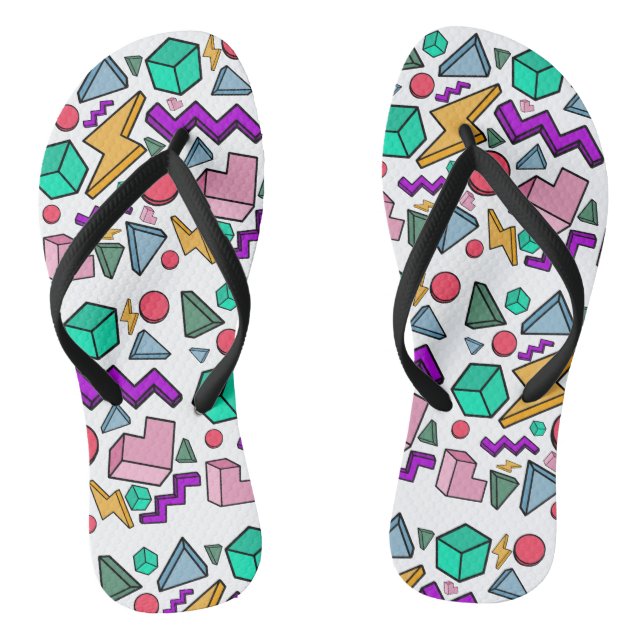 80s Aesthetic Vintage Retro Flip Flops (Footbed)