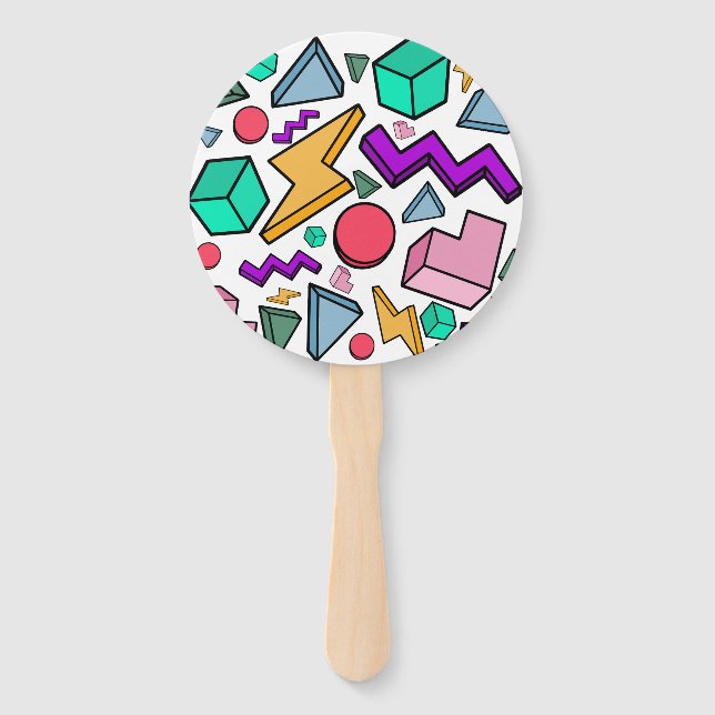 80s Aesthetic Vintage Retro Hand Fan (Front)