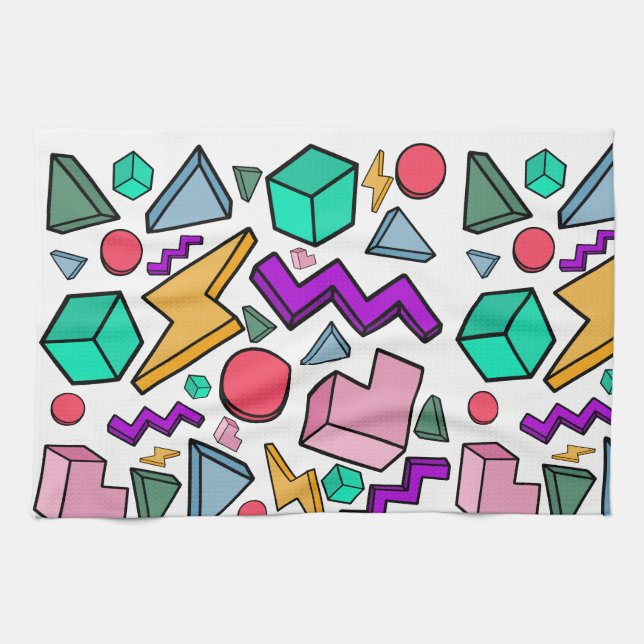 80s Aesthetic Vintage Retro Kitchen Towel (Horizontal)