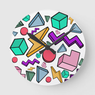 80s Aesthetic Vintage Retro Round Clock