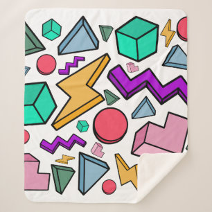 80s Aesthetic Vintage Retro Sherpa Blanket