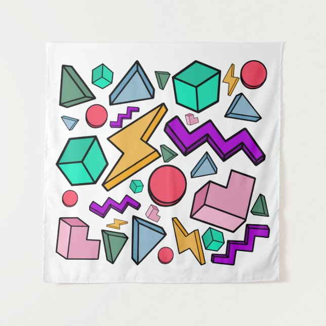 80s Aesthetic Vintage Retro Tapestry (Front)