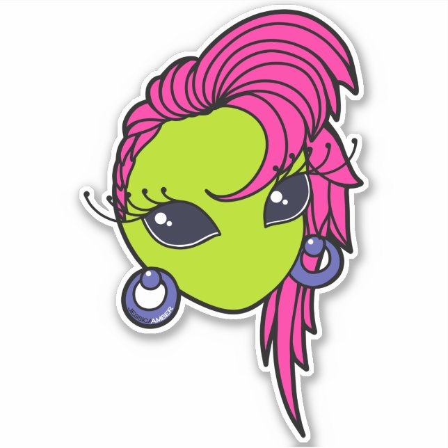 80s Alien Kiss-Cut Sticker (Front)