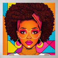 80s American Girls in Pop Art Style: Colorful !