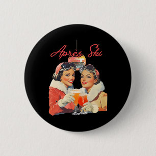 80s Apres Ski Outfit Men Women Skier Freerider Ski 2 Inch Round Button
