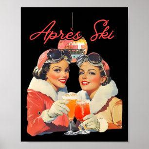 80s Apres Ski Outfit Men Women Skier Freerider Ski Poster