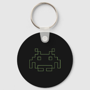 80s Arcade Game Retro Space Alien Invaders Gamer  Keychain