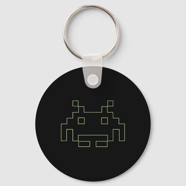 80s Arcade Game Retro Space Alien Invaders Gamer  Keychain (Front)