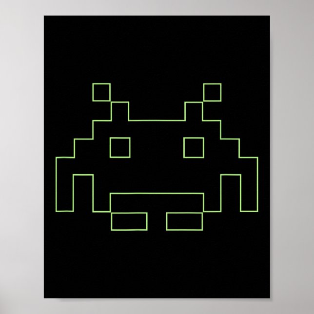 80s Arcade Game Retro Space Alien Invaders Gamer  Poster (Front)