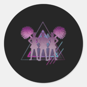 80s Art Vaporwave Aesthetics Cheerleading Cheerlea Classic Round Sticker