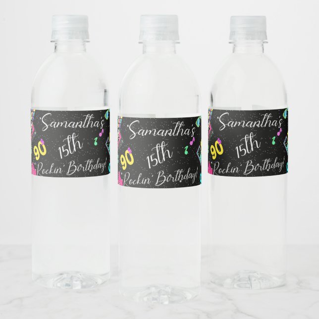 80's, Back to the 80's,  Water Bottle Label (Bottles)