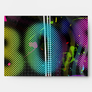 80's Bash Retro Rainbow Splash Birthday Party Envelopes