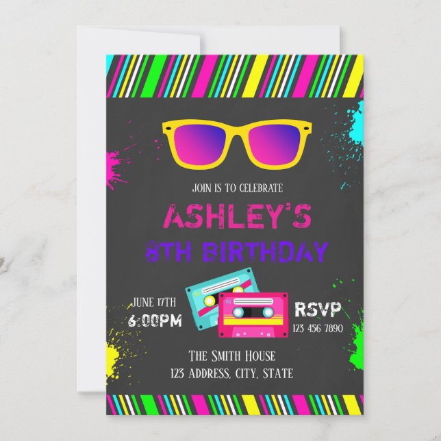 80s birthday invitation (Front)