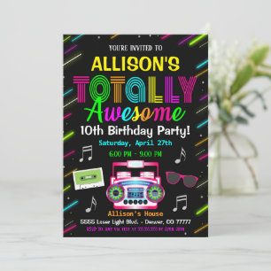 80's Birthday Invitation
