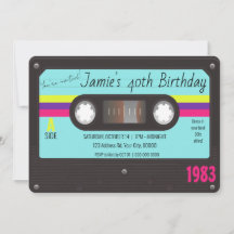 80's Birthday Party, Retro Cassette Tape