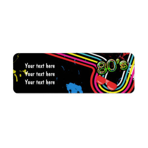 80's Birthday Party Retro Return Address Labels