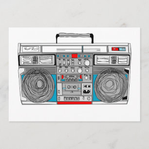80s boombox invite
