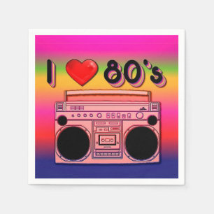 80's Boombox Party Napkins