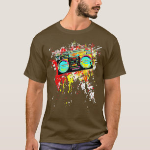 80s Boombox Retro 90s Throwback Colour Explosion T-Shirt