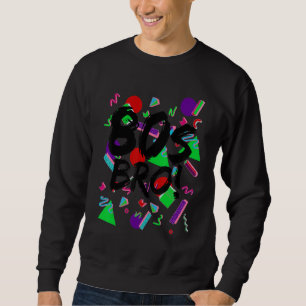80s Bro 1980's Party Eighties Style Pattern Brothe Sweatshirt