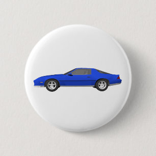 80's Camaro Sports Car: 3D Model: 2 Inch Round Button
