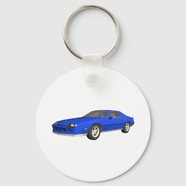 80's Camaro Sports Car: 3D Model: Keychain (Front)