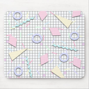 80s Candy Pastel Geo Print Mouse Pad
