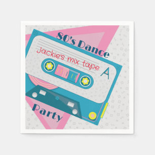 80s cassette retro vintage Paper Napkin