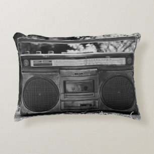 80s Cassette Stereo Boombox Accent Pillow