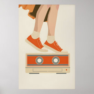 80s Cassette Tape Art Print Retro Nostalgia Wall