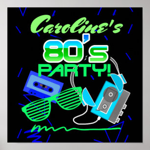 80s Cassette Tape Party Poster