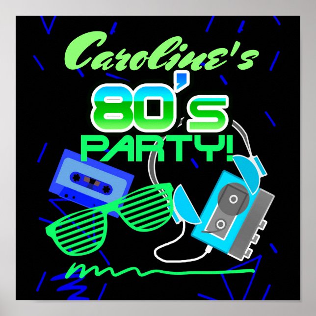 80s Cassette Tape Party Poster (Front)