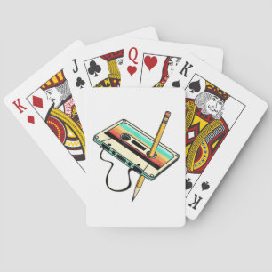80s Cassette Tape Pencil 1980s Retro Vintage Throw Playing Cards