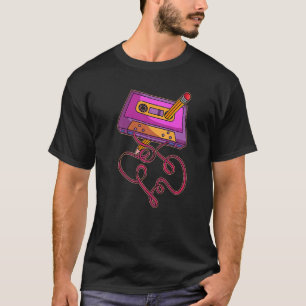 80s Cassette Tape Pencil 1980s Retro Vintage Throw T-Shirt