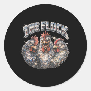 80s Ckyard Chicken Lover Heavy-metal Rock Music Vi Classic Round Sticker