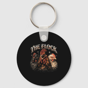 80s Ckyard Chicken Lover Heavy-metal Rock Music Vi Keychain