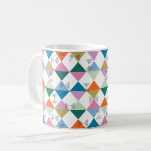 80's colourful triangles coffee mug