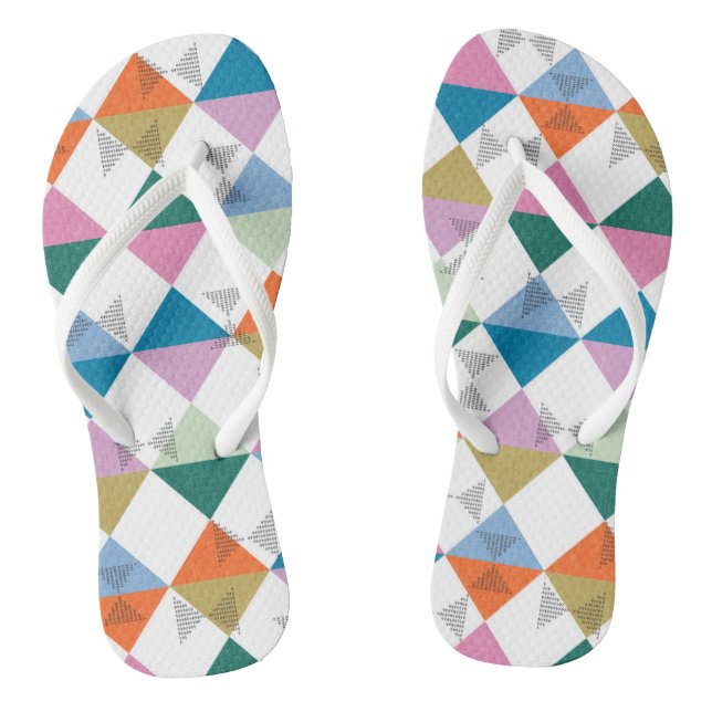 80's colourful triangles flip flops (Footbed)