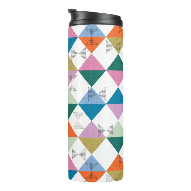 80's colourful triangles thermal tumbler (Rotated Right)