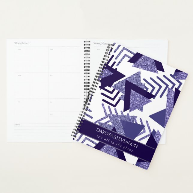 80s Cool Abstract | Purple Passion Shapes Custom Planner (Display)