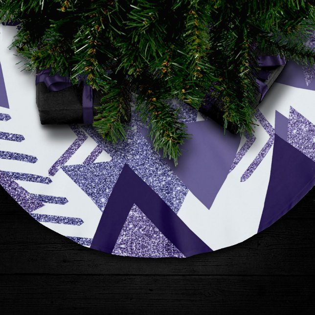 80s Cool Abstract | Purple Passion Shapes Pattern Brushed Polyester Tree Skirt (Creator Uploaded)
