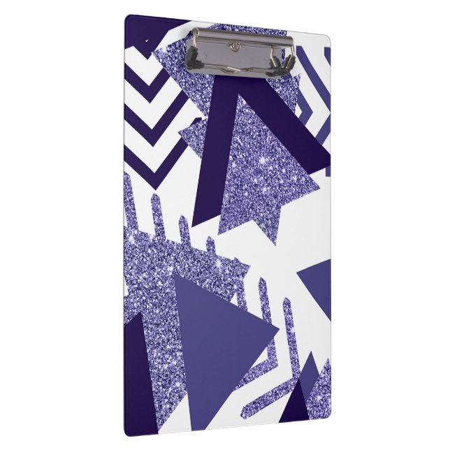 80s Cool Abstract | Purple Passion Shapes Pattern Clipboard (Right)