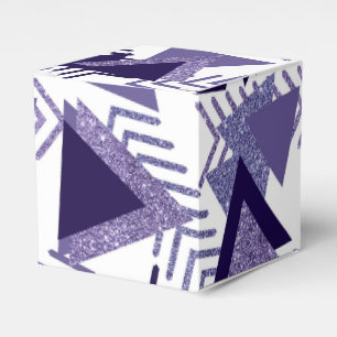 80s Cool Abstract Purple Passion Shapes Pattern Favor Box