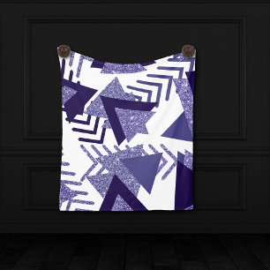 80s Cool Abstract Purple Passion Shapes Pattern Fleece Blanket